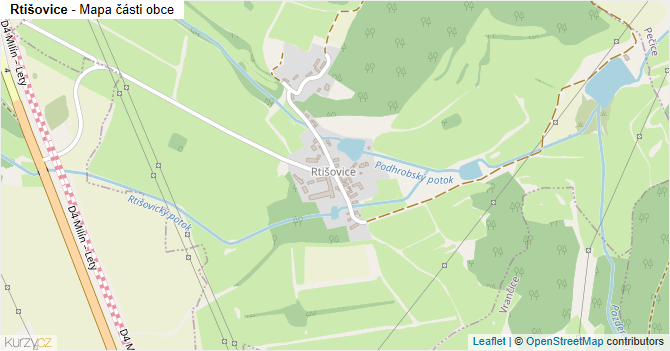 Rtišovice - mapa části obce