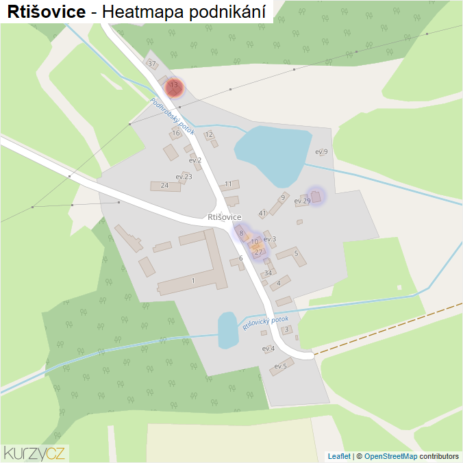 Mapa Rtišovice - Firmy v části obce.