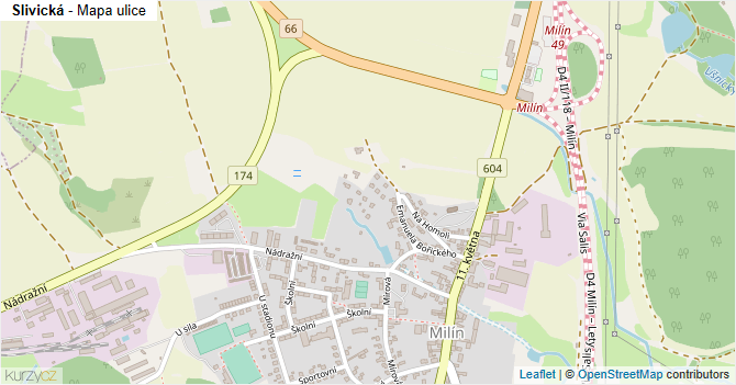 Slivická - mapa ulice