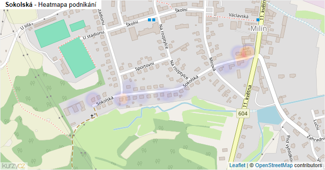 Sokolská - mapa podnikání