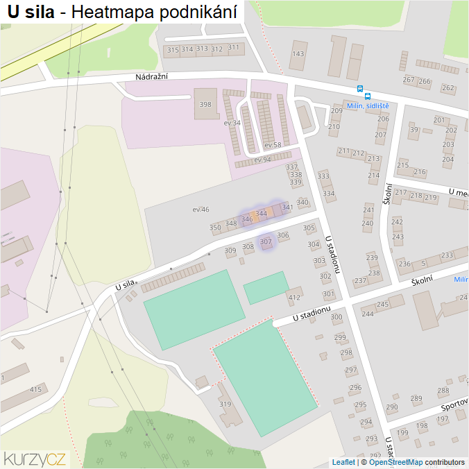 Mapa U sila - Firmy v ulici.