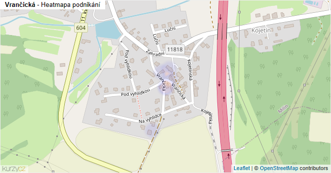 Vrančická - mapa podnikání