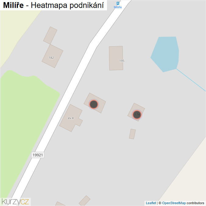 Mapa Milíře - Firmy v obci.