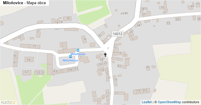 Miloňovice - mapa obce