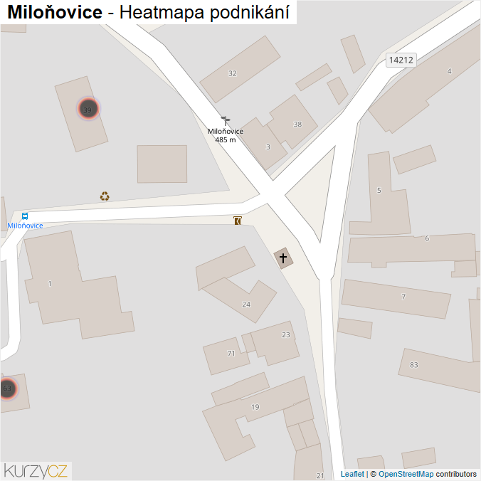 Mapa Miloňovice - Firmy v obci.