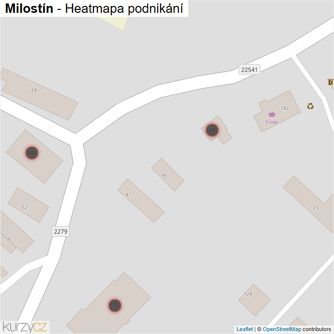 Mapa Milostín - Firmy v obci.
