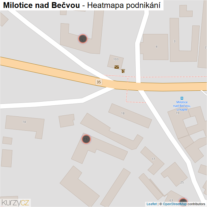 Mapa Milotice nad Bečvou - Firmy v obci.
