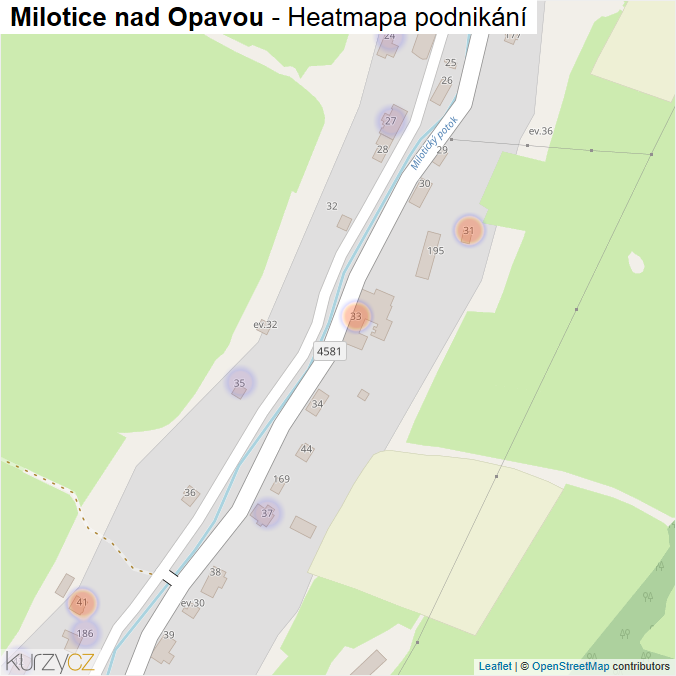 Mapa Milotice nad Opavou - Firmy v části obce.