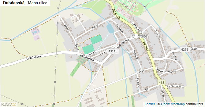 Dubňanská - mapa ulice
