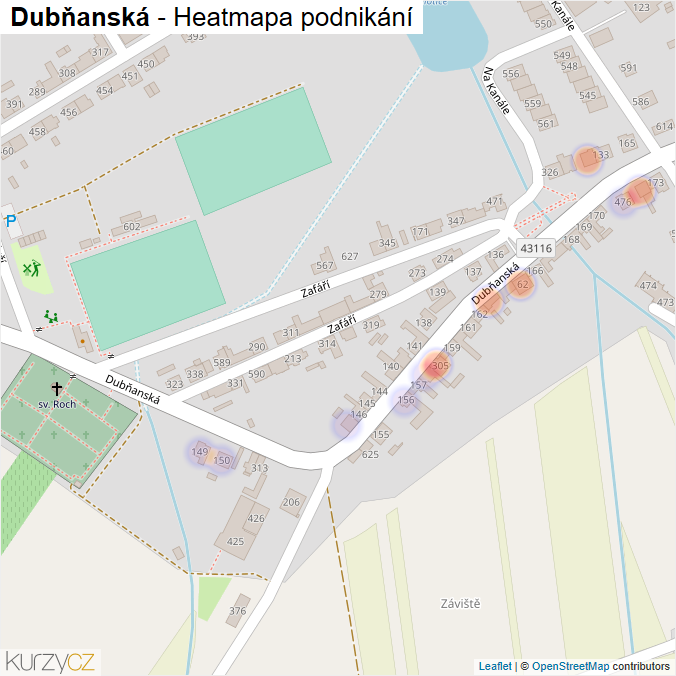 Mapa Dubňanská - Firmy v ulici.