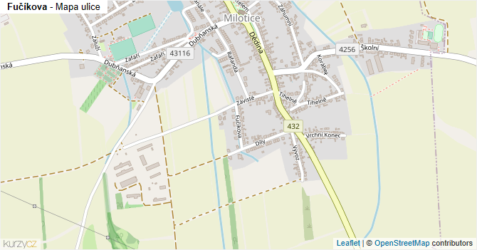 Fučíkova - mapa ulice