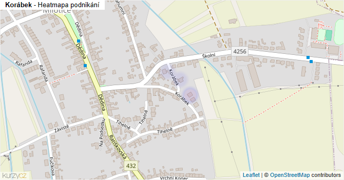 Korábek - mapa podnikání
