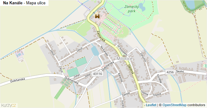 Na Kanále - mapa ulice
