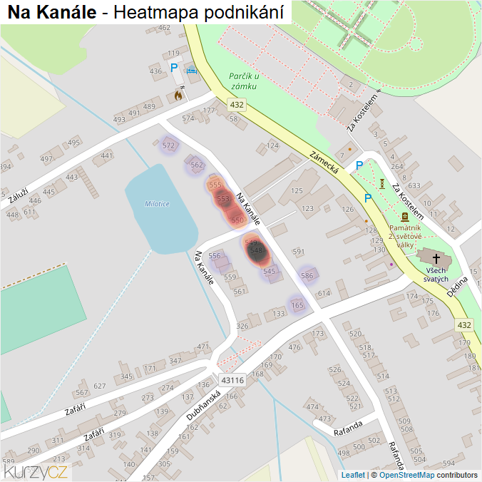 Mapa Na Kanále - Firmy v ulici.