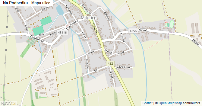 Na Podsedku - mapa ulice