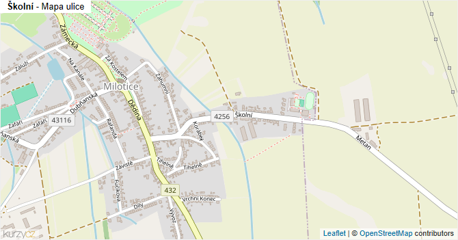 Školní - mapa ulice