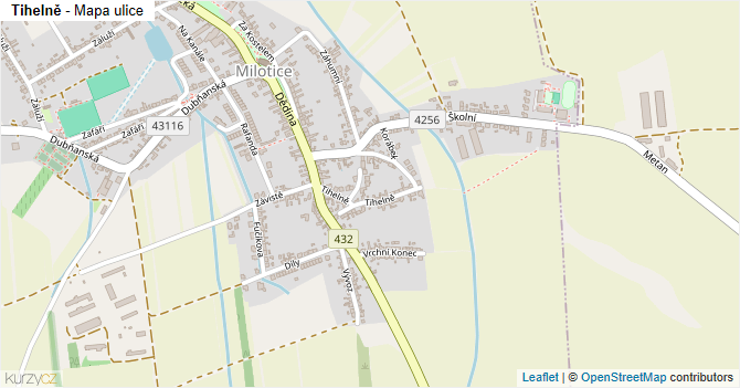 Tihelně - mapa ulice