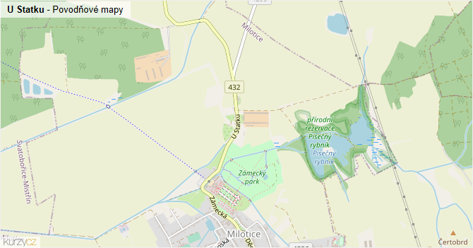 U Statku - záplavové mapy stoleté vody