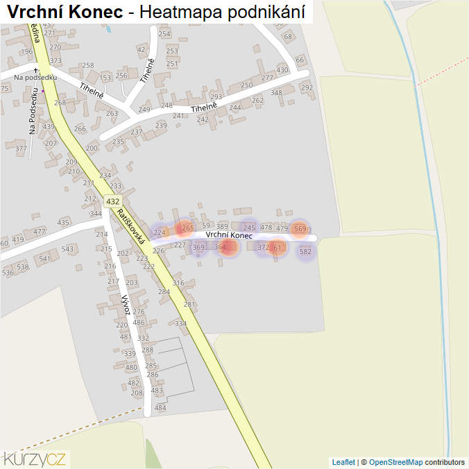 Mapa Vrchní Konec - Firmy v ulici.