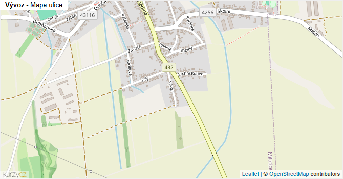 Vývoz - mapa ulice