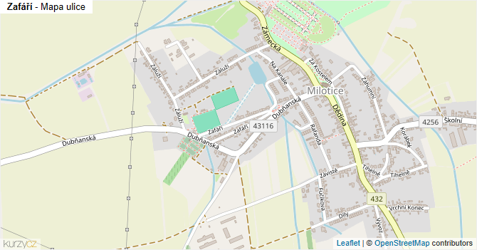 Zafáří - mapa ulice
