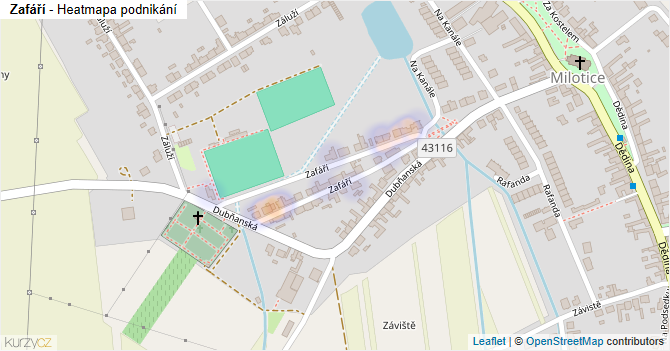 Zafáří - mapa podnikání
