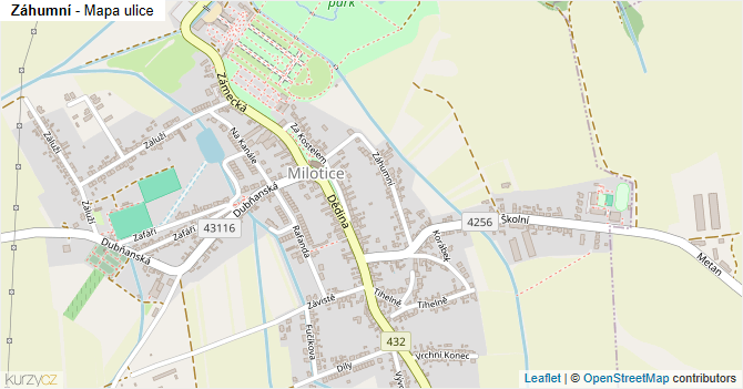 Záhumní - mapa ulice