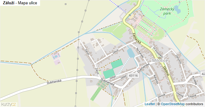 Záluží - mapa ulice