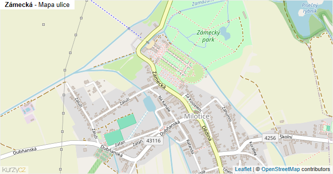 Zámecká - mapa ulice