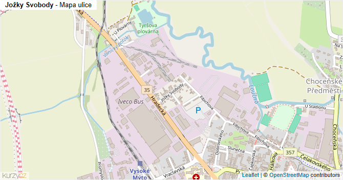 Dělnická - mapa ulice