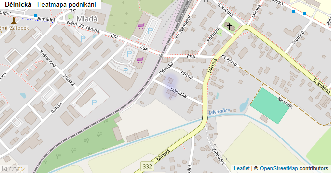 Dělnická - mapa podnikání