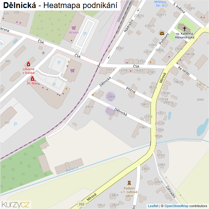 Mapa Dělnická - Firmy v ulici.