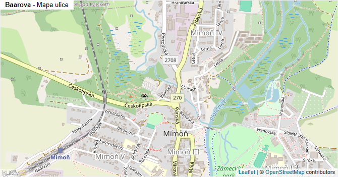 Baarova - mapa ulice