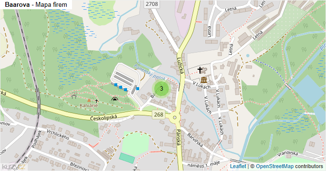 Baarova - mapa firem