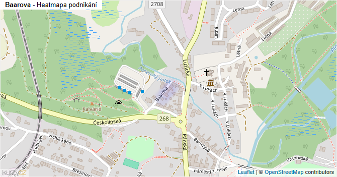 Baarova - mapa podnikání
