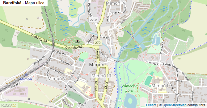 Barvířská - mapa ulice