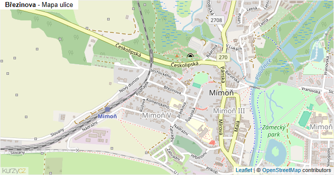 Březinova - mapa ulice