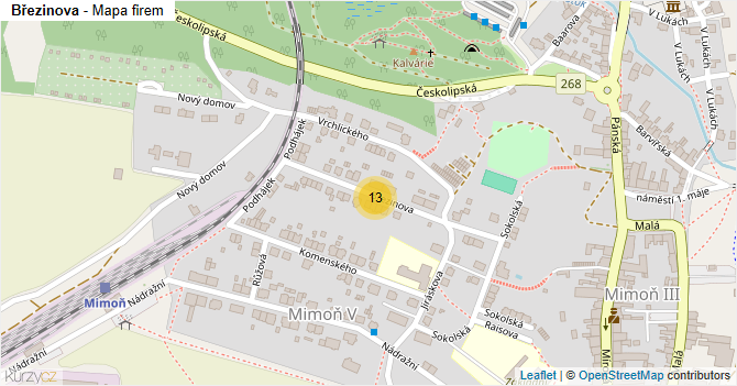 Březinova - mapa firem