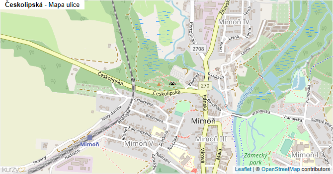 Českolipská - mapa ulice