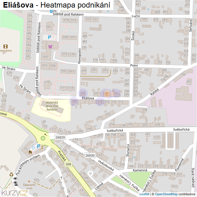 Mapa Eliášova - Firmy v ulici.