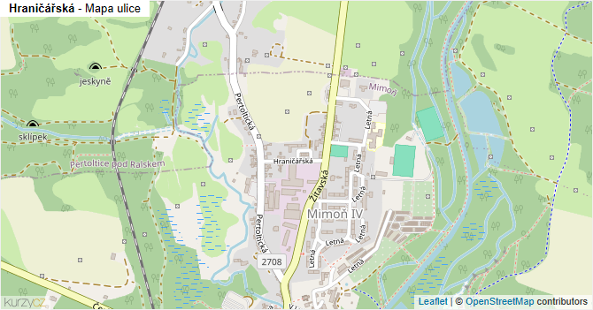 Hraničářská - mapa ulice