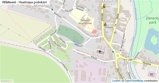 Hřbitovní - mapa podnikání