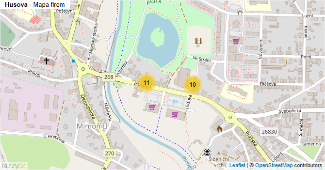 Husova - mapa firem