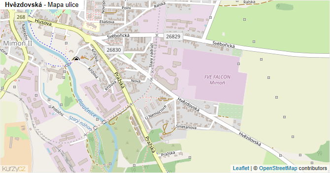 Hvězdovská - mapa ulice