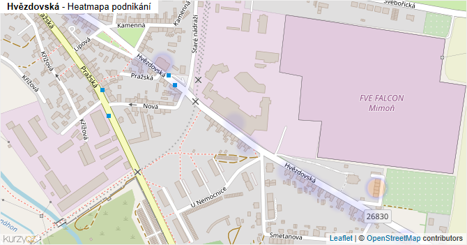 Hvězdovská - mapa podnikání