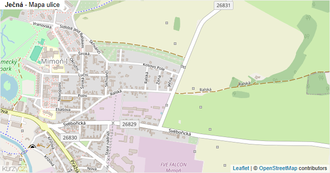 Ječná - mapa ulice