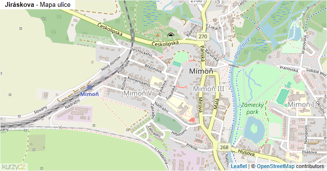 Jiráskova - mapa ulice