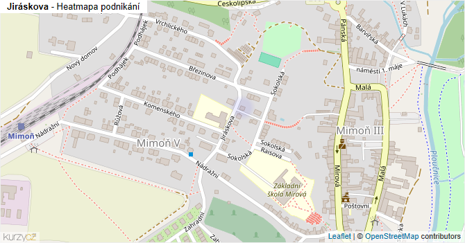 Jiráskova - mapa podnikání
