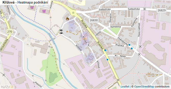 Křížová - mapa podnikání