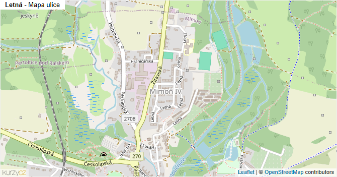 Letná - mapa ulice